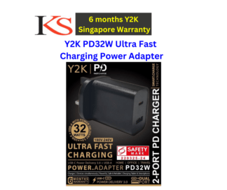 Y2K PD32W Ultra Fast Charging Power Adapter - Black