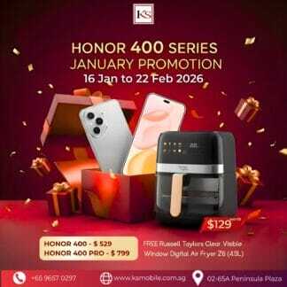 Honor 400 5G 12GB/256GB + Free ($129) Russell Taylors Clear Visible Window Digital Air Fryer Z6 (16 Jan – 22 Feb)