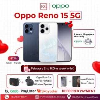 Oppo Reno 15 5G 12GB/512GB + Free Oppo Buds 3  + XO-F66 Portable Wireless Speaker + Cover (In-box) + Screen Protector